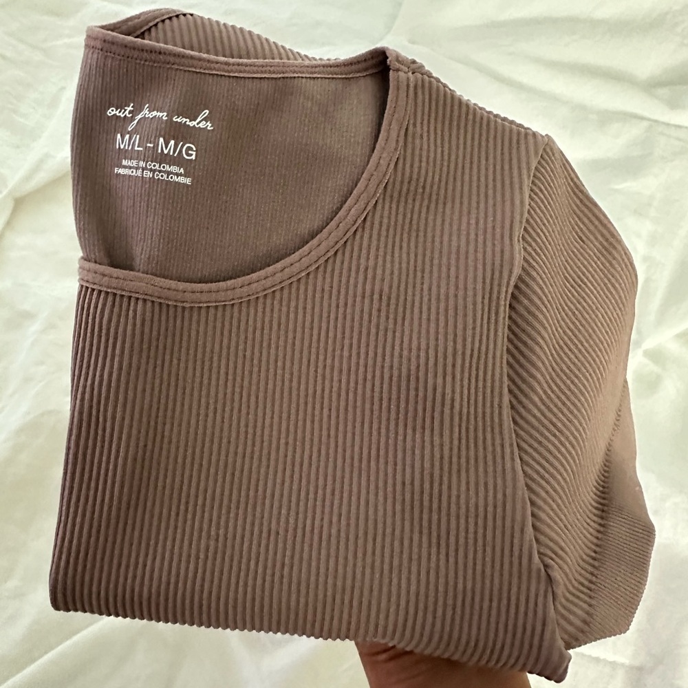 Urban Outfitters Out From Under Mauve Ribbed Tee Size M/L - Picture 4 of 5